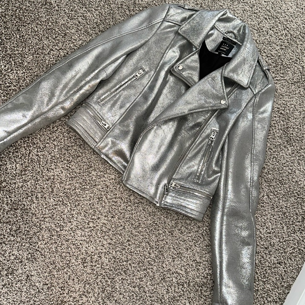 Zara silver moto jacket